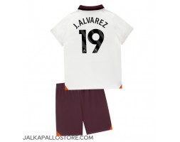 Manchester City Julian Alvarez #19 Vieraspaita Lapsille 2023-24 Lyhythihainen (+ shortsit)